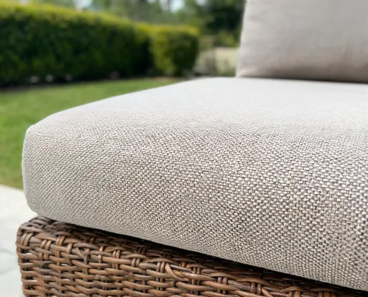 Outdoor cushion and wicker detail