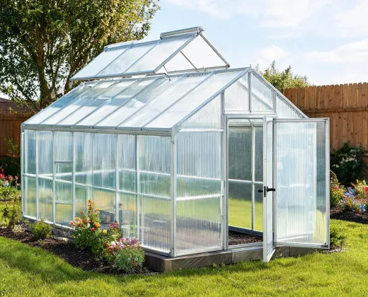 Greenhouse panel and ventilation detail