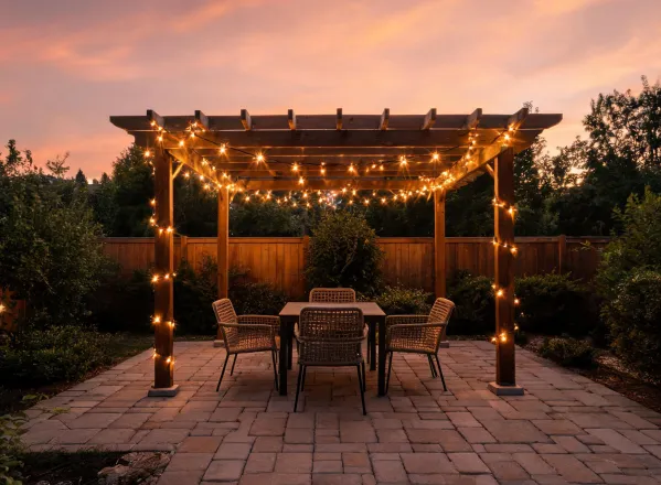Small patio dining setup