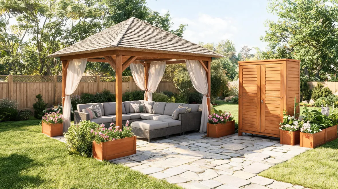 Completed Outsunny outdoor living layout